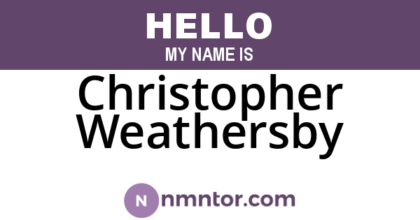 Christopher Weathersby