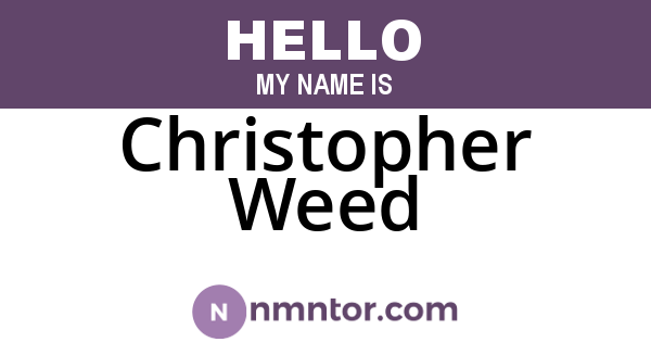 Christopher Weed