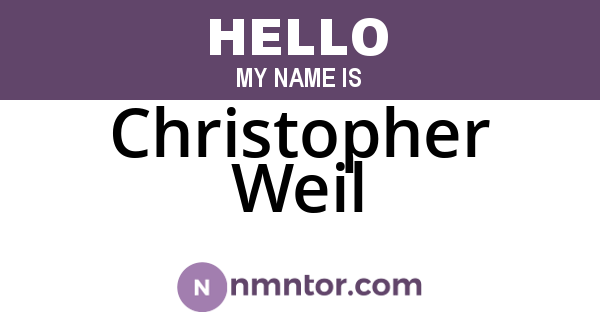 Christopher Weil