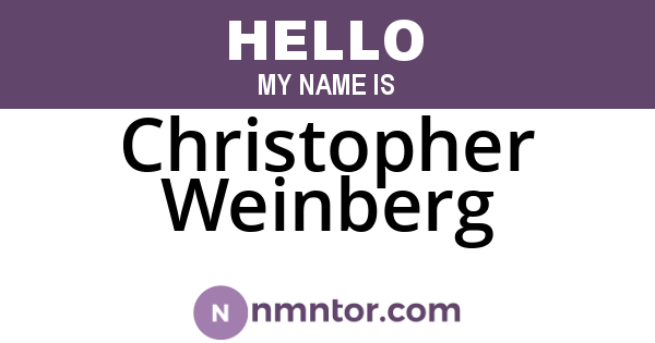 Christopher Weinberg