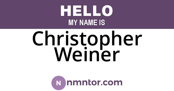 Christopher Weiner