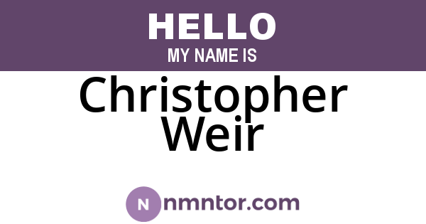 Christopher Weir