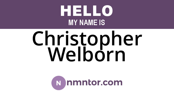 Christopher Welborn