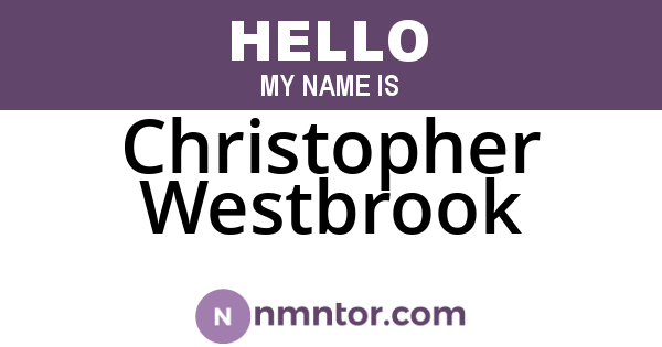 Christopher Westbrook