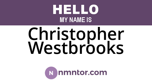 Christopher Westbrooks