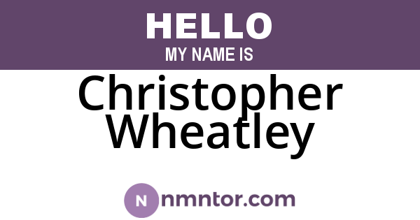 Christopher Wheatley