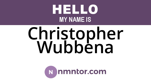 Christopher Wubbena