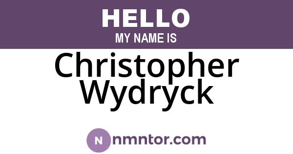 Christopher Wydryck
