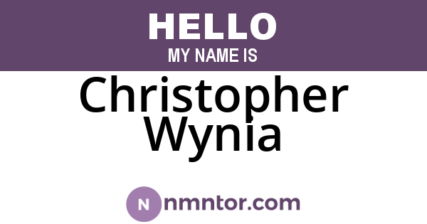 Christopher Wynia
