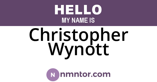 Christopher Wynott