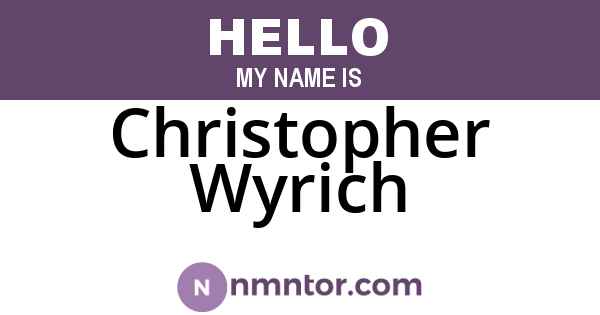 Christopher Wyrich