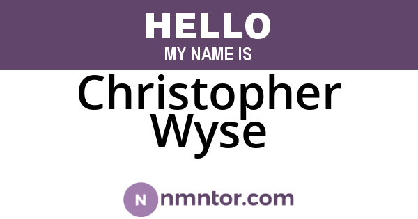 Christopher Wyse