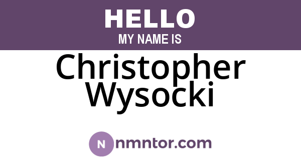 Christopher Wysocki