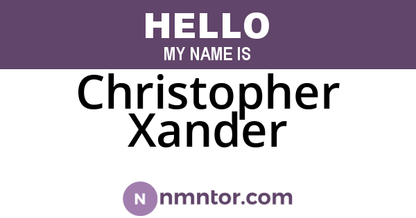 Christopher Xander