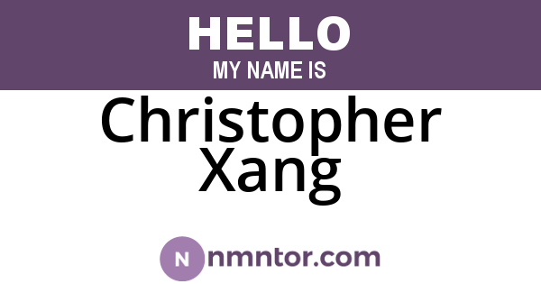 Christopher Xang
