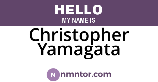 Christopher Yamagata