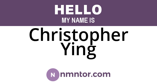 Christopher Ying
