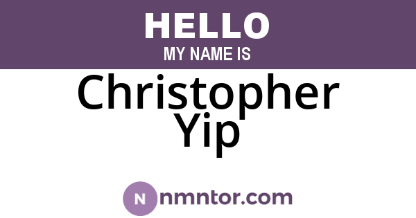 Christopher Yip