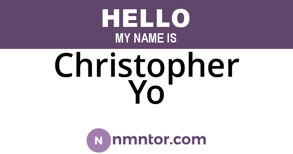 Christopher Yo