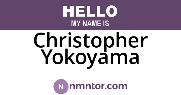 Christopher Yokoyama