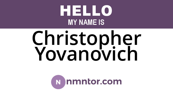 Christopher Yovanovich