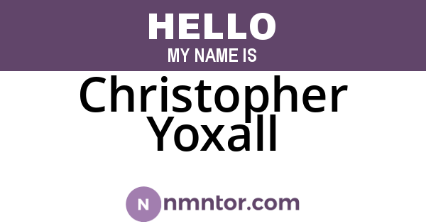 Christopher Yoxall
