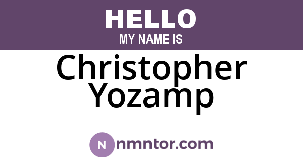 Christopher Yozamp