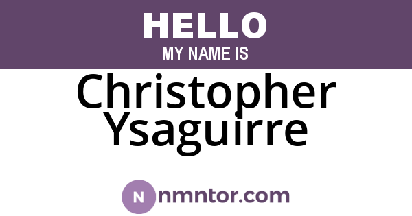 Christopher Ysaguirre