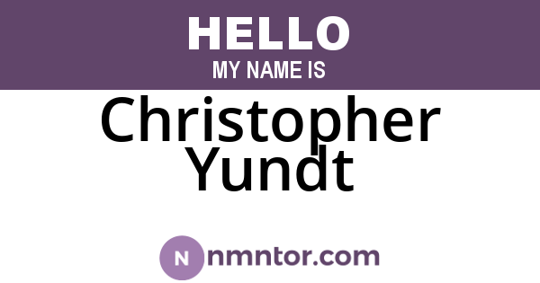 Christopher Yundt