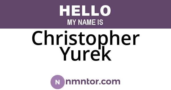 Christopher Yurek