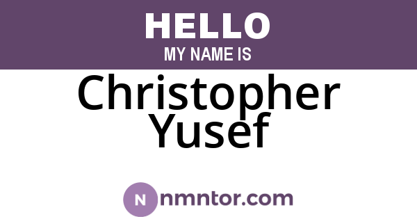 Christopher Yusef