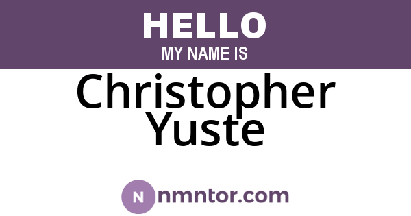 Christopher Yuste