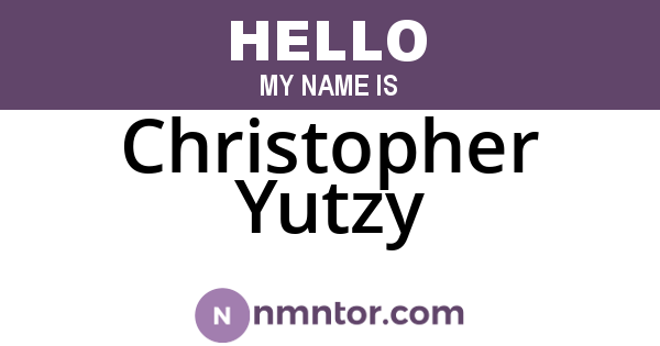 Christopher Yutzy