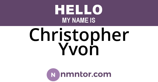 Christopher Yvon