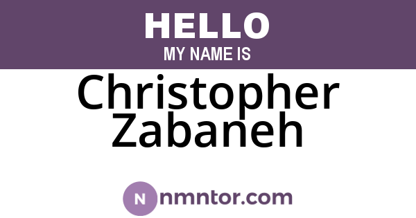 Christopher Zabaneh