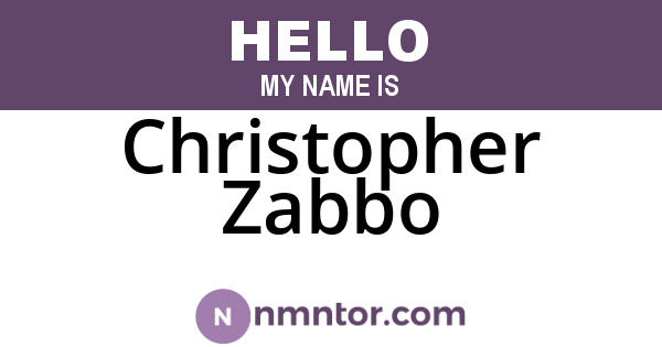 Christopher Zabbo