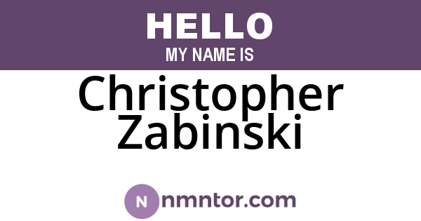 Christopher Zabinski