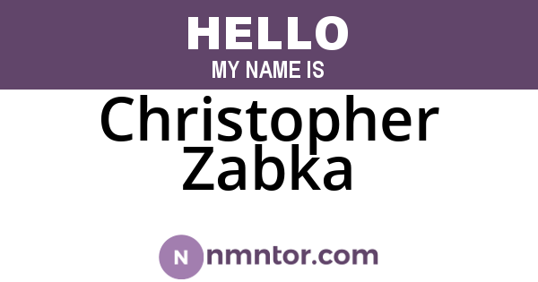 Christopher Zabka