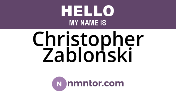 Christopher Zablonski