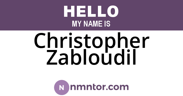 Christopher Zabloudil