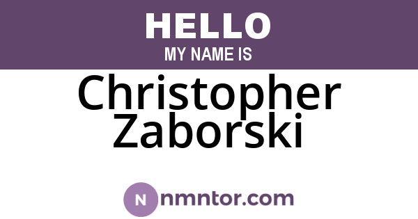 Christopher Zaborski