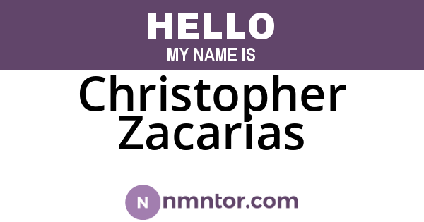 Christopher Zacarias