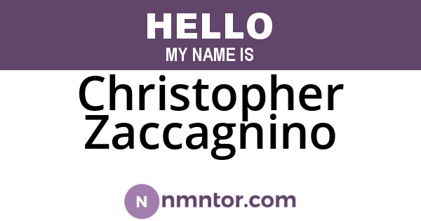 Christopher Zaccagnino