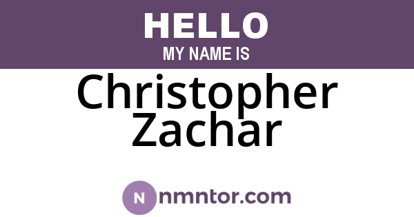 Christopher Zachar