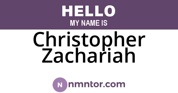 Christopher Zachariah