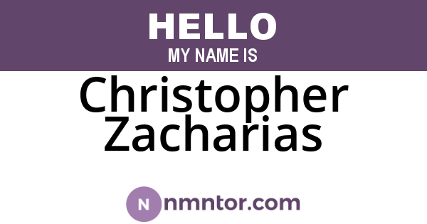 Christopher Zacharias