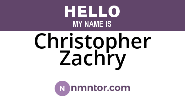 Christopher Zachry