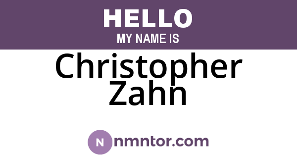 Christopher Zahn