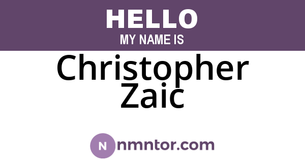 Christopher Zaic