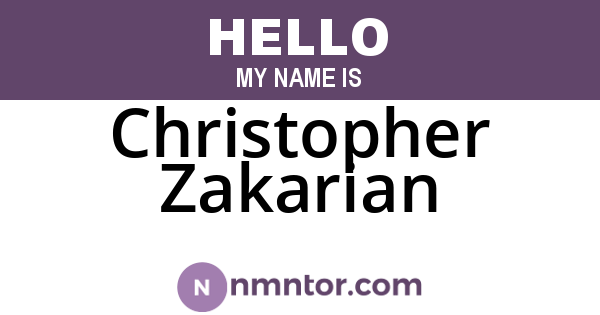 Christopher Zakarian